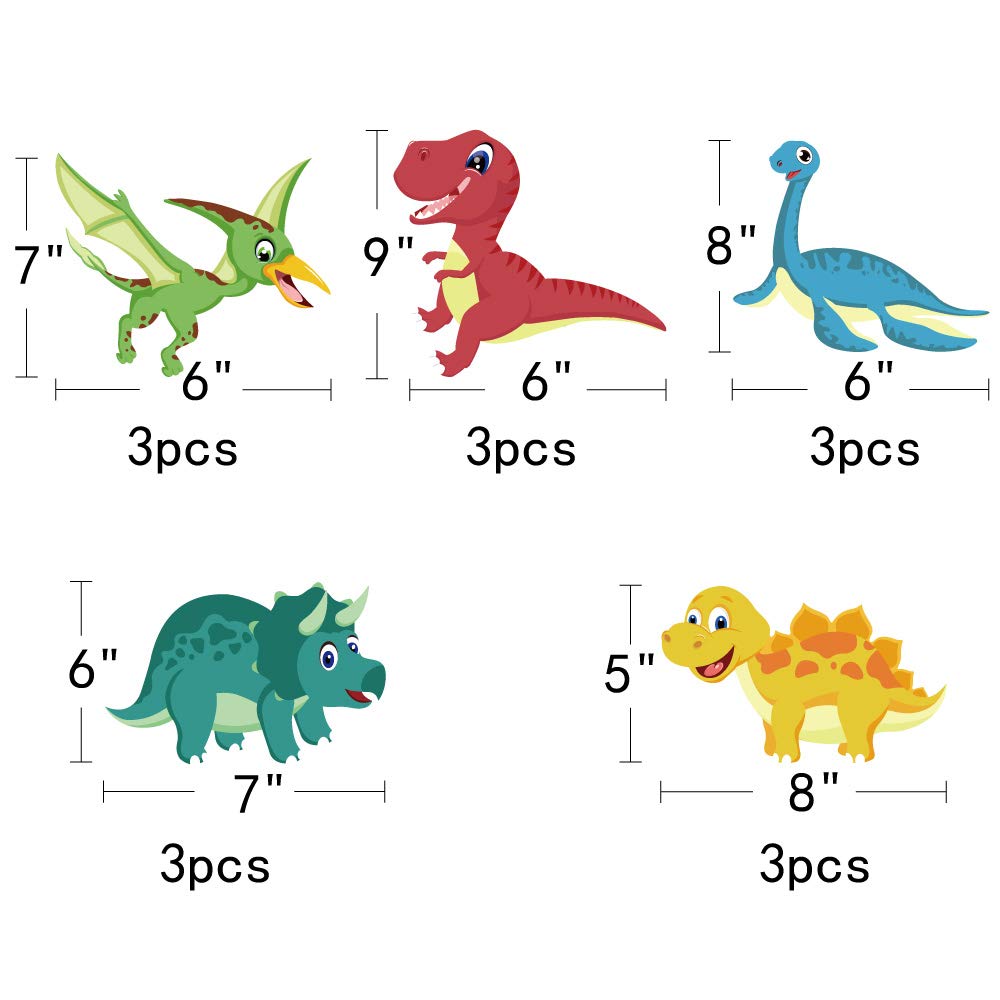 30 Count Dinosaur Hanging Swirl Decorations - Dino Party Supplies For Birthday & Shower