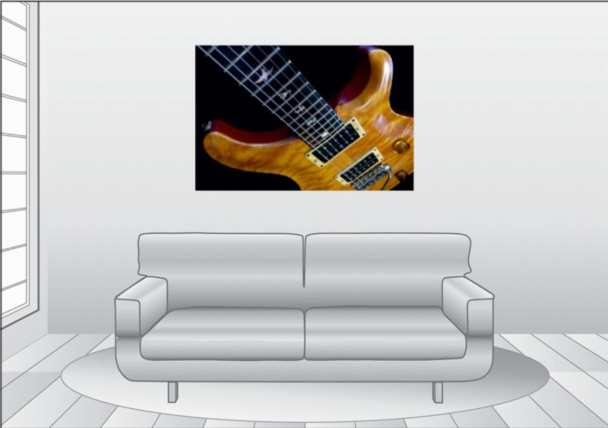 Premium Textil-Leinwand 120 x 80 cm Quer-Format Old Rock Guitar | Wandbild, HD-Bild auf Keilrahmen, Fertigbild auf hochwertigem Vlies, Leinwanddruck von Renate Bleicher