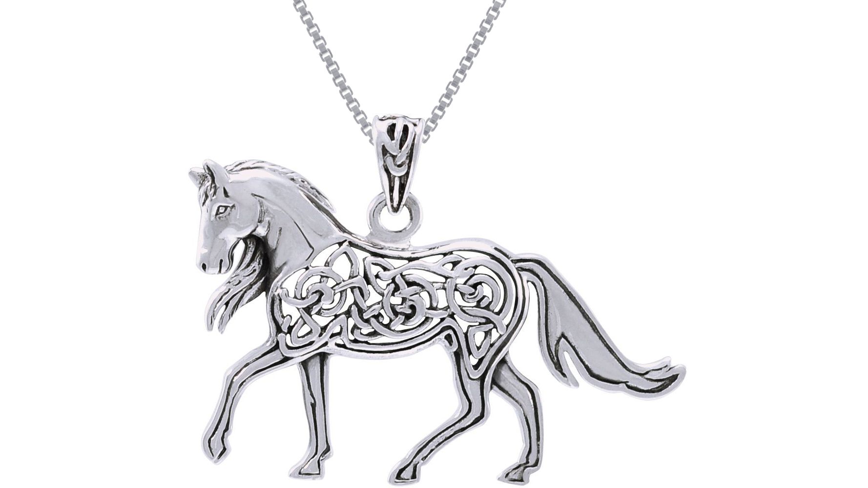 Collar De Caballo Con Nudo Celta De Plata De Ley 925, Regalo Para Amantes De Los Caballos