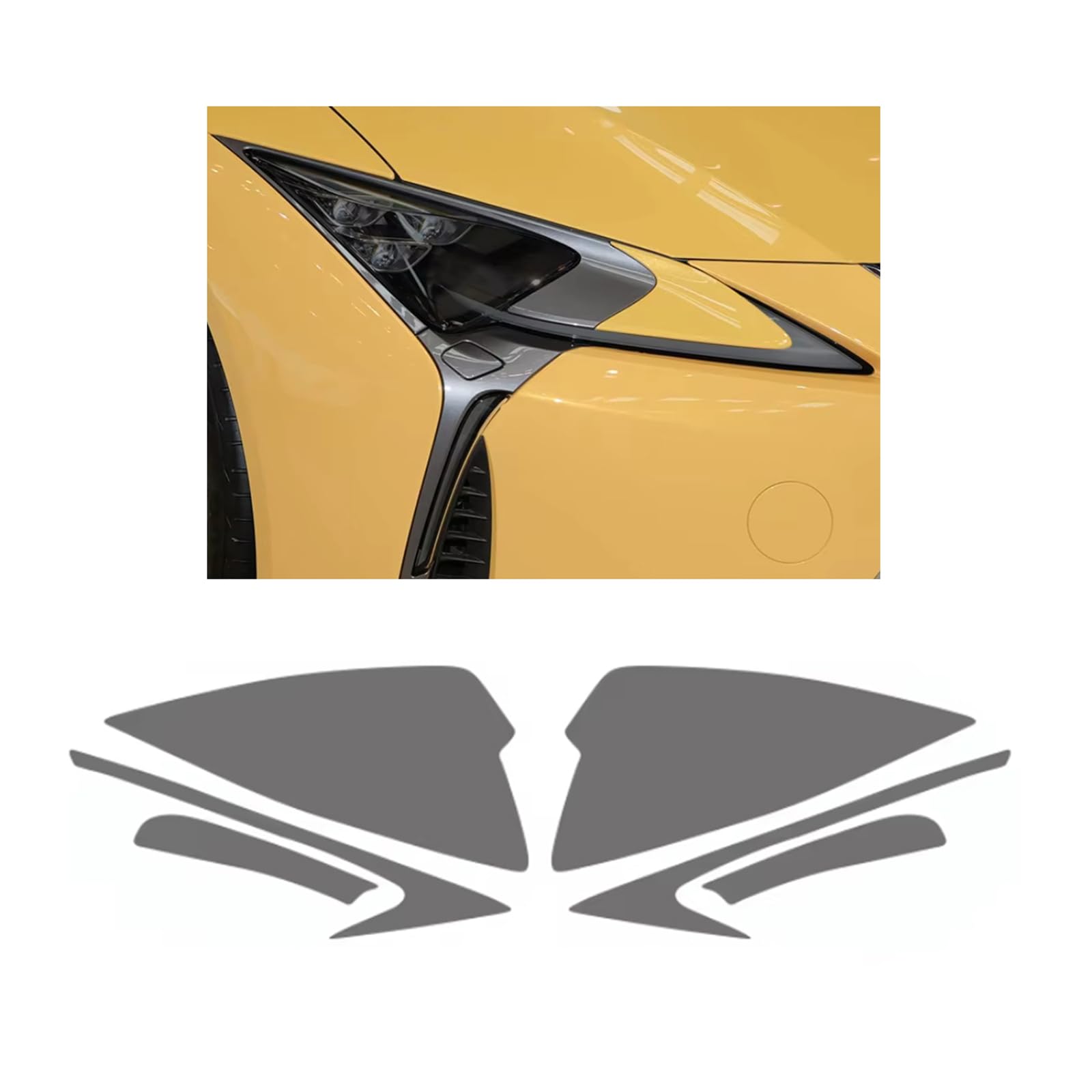 Headlight Film for Lexus LC 500/500H Z100 2018-2026, 1Set Transparent/Smoke Black Car Headlight TPU Protective Film