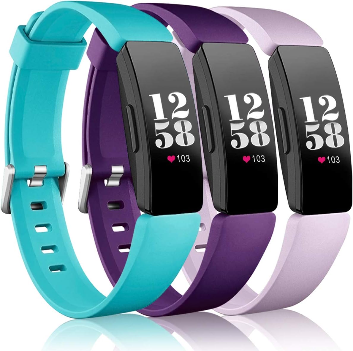 Bands Compatible with Fitbit Inspire 2 Bands for Women, Sports Bands Compatible with Fitbit Inspire, Soft Replacement Strap Accessories Compatible with Inspire HR, Small, Large