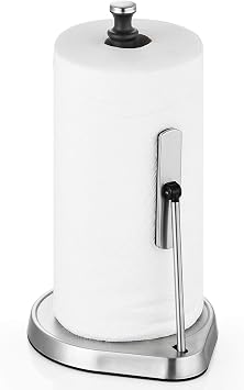Single Tear Countertop Stainless Steel Paper Towel Holder for Kitchen & Dining Room Table