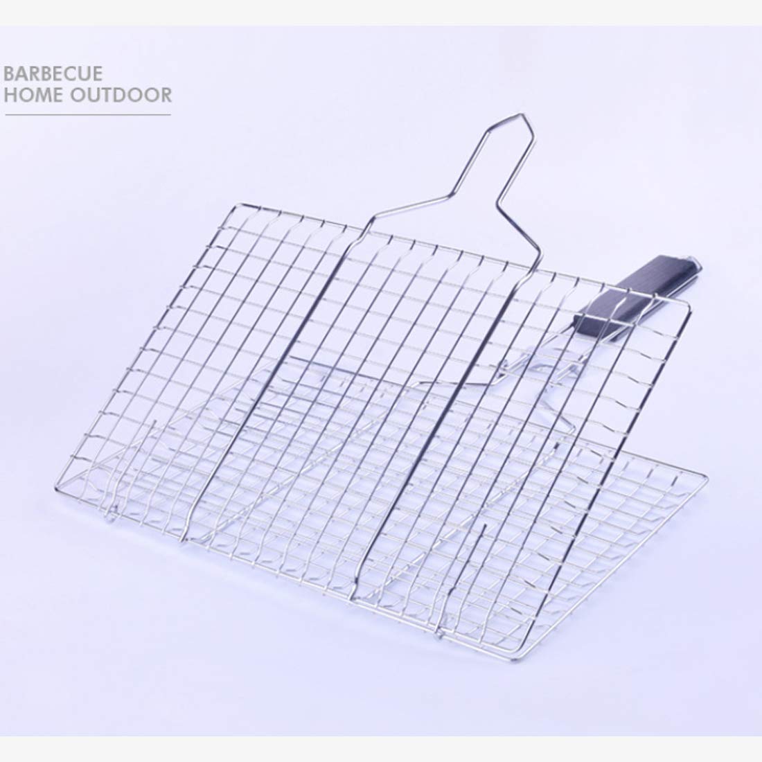 RWRAPS Griglia per Barbecue, Rete per Barbecue all'aperto Piastra per Barbecue da Picnic Accessori per Barbecue da Cucina Utensile da Cucina Durevole con Manico, Acciaio Inossidabile