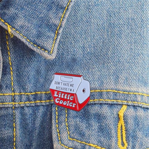 Image of Red Black Cute Enamel Pins Cartoon Little Cooler Design Novel Milk Box Brooch Pins Funny Enamel Pin for Backpacks Badges Hats Bags Lapel Pins Accessory Decor Lovely Gift for Men Women Girls Kids