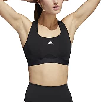 adidas Women's Plus Size Training Medium Support Racer Back Good Level Bra Padded w/ Removable Pads