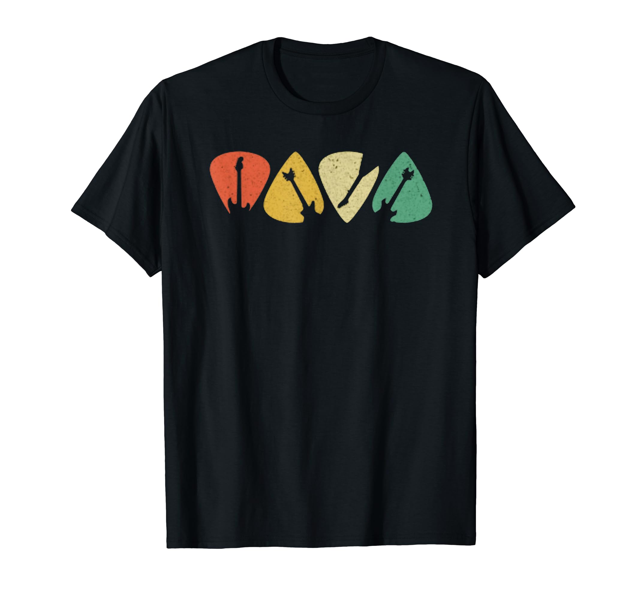 Uncommon Women's Guitar Pick Retro Vintage T-Shirt - Black, Short Sleeve, Small