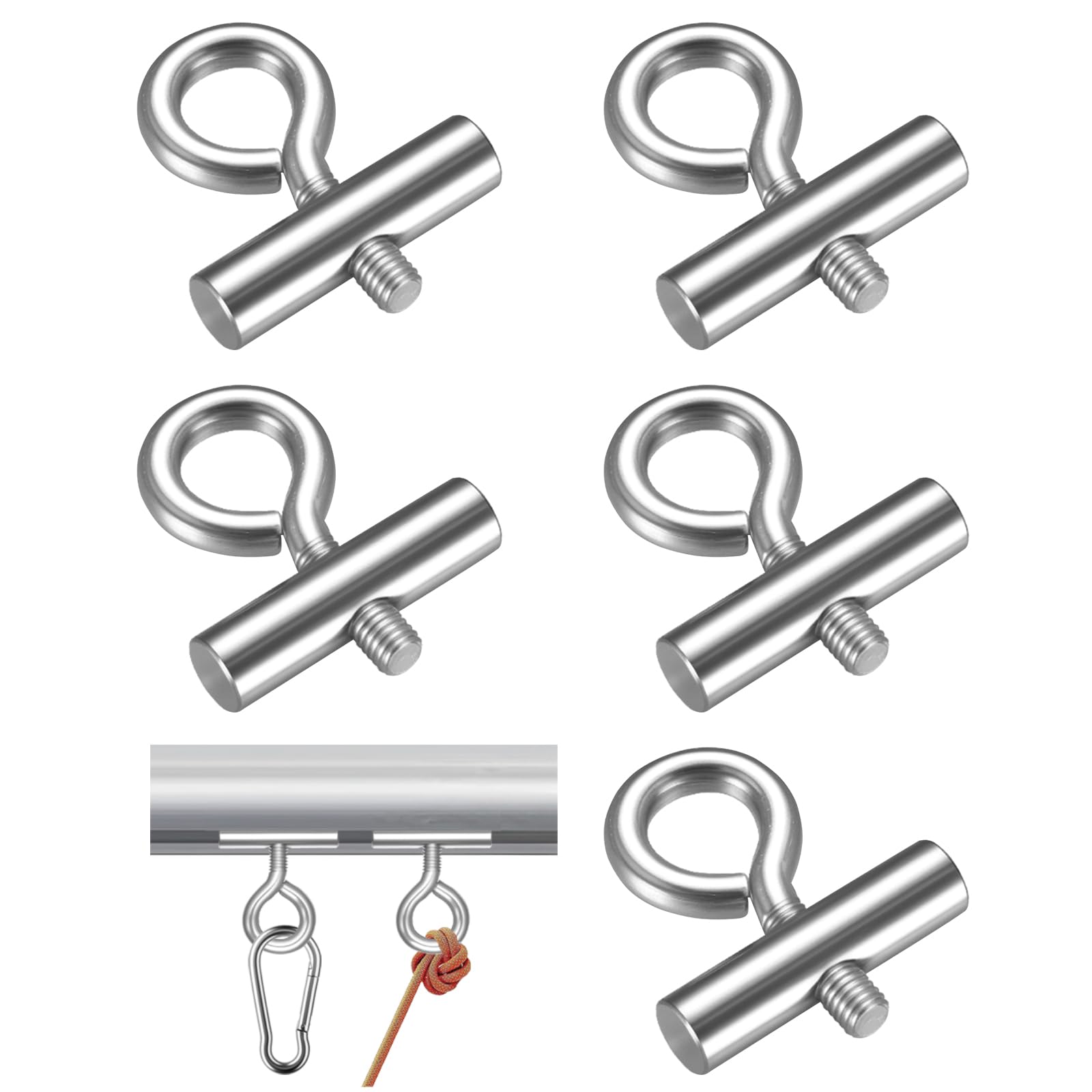 5 Paquetes Gancho Topes para Riel Toldo, Ganchos de Topes de Ribete 8-10 mm, Tope de Refuerzo Ganchos de acero inox para Rieles de Toldo RV Gancho para Campaña Casas Móviles Autocaravanas Accesorios
