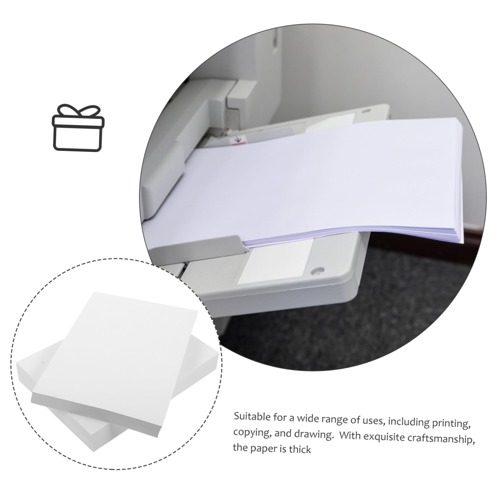 ABOOFAN 500 Feuilles Papier A5 70G Blanc pour Imprimante Multifonction Papier Cartonné Épais Recto Verso pour Impression Dessin et Loisirs Créatifs Usage Scolaire et Bureau
