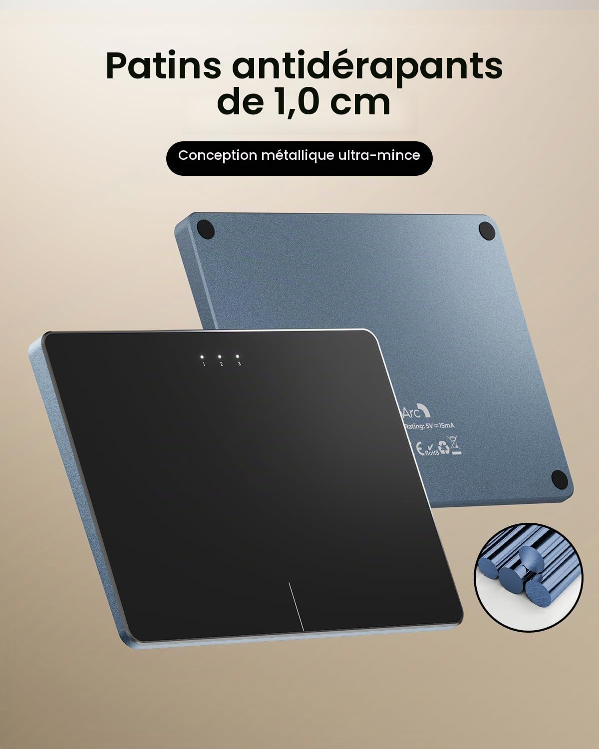 ProtoArc T1 Plus Trackpad sans Fil Bluetooth pour Windows 10/11 | 3 appareils Bluetooth, USB-C, Multi-Touch 4 doigts, Compatible PC, ordinateur portable et ordinateur de bureau, Pas pour Mac