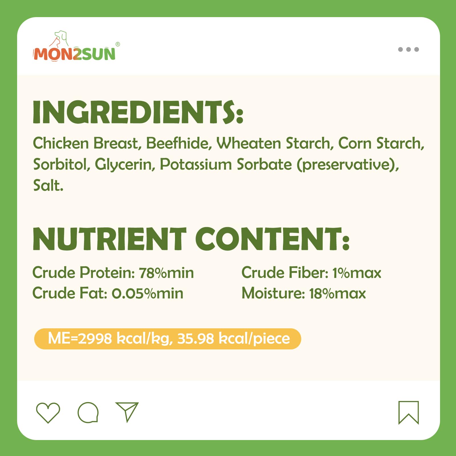 MON2SUN Dog Treats, Rawhide Twist Chicken Hide Sticks, Suitable for Puppy and Small Dogs, 5 Inch (Chicken, 14.11 oz)