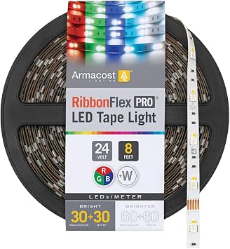 Armacost Lighting RibbonFlex Pro Multi-Color and White LED Tape Light 30 + 30 LEDs/m, 8.2 ft 2.5m 623210