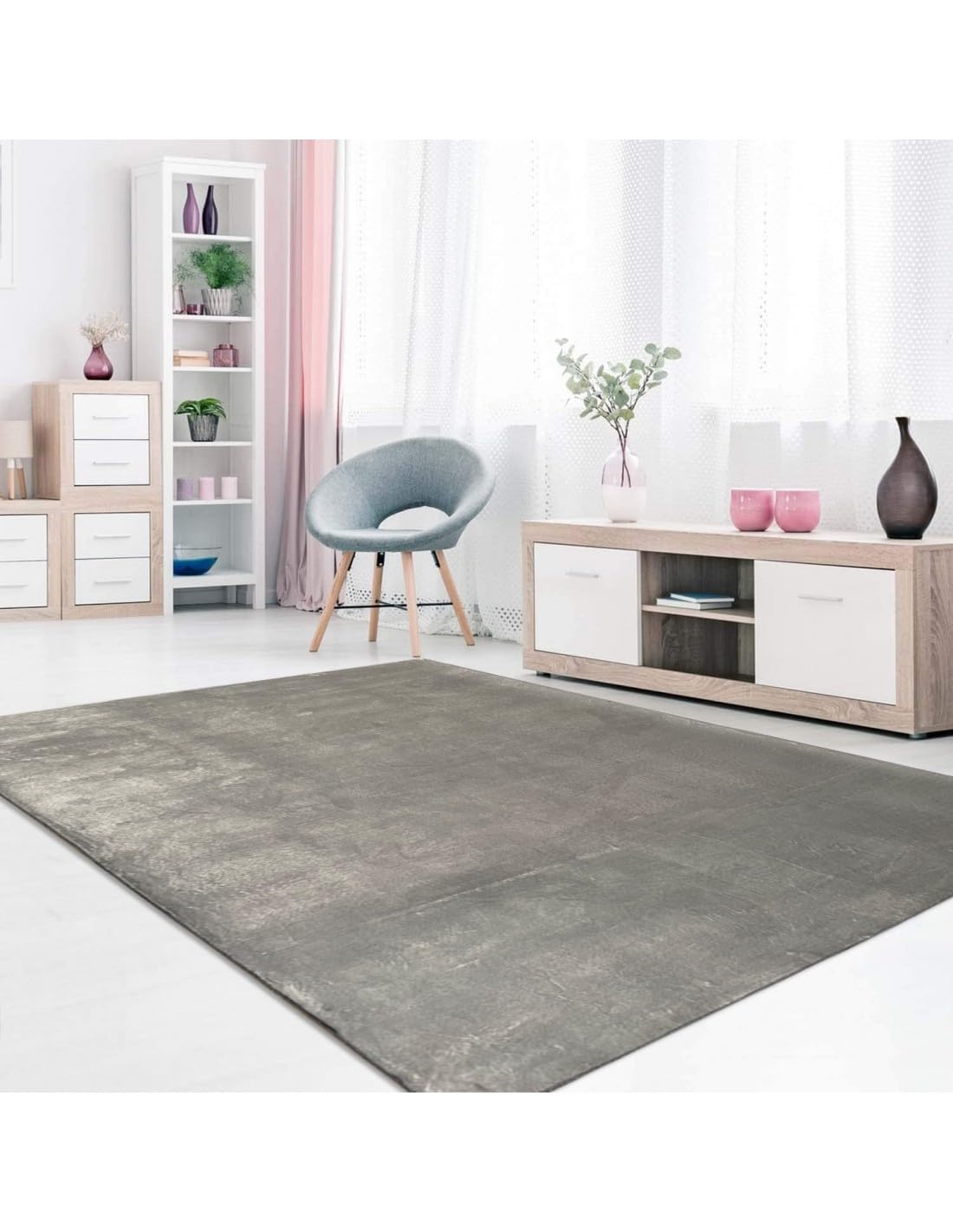 Mani Textile Tapis Uni Gris 80x150m