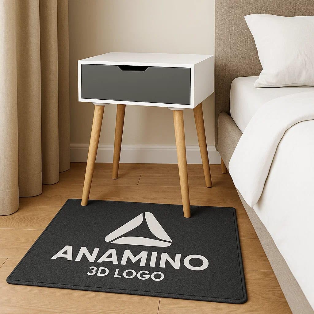 anamino elegant functional end side table with drawer storage, stylish bedside table with solid wood legs, and easy assembly (grey white)