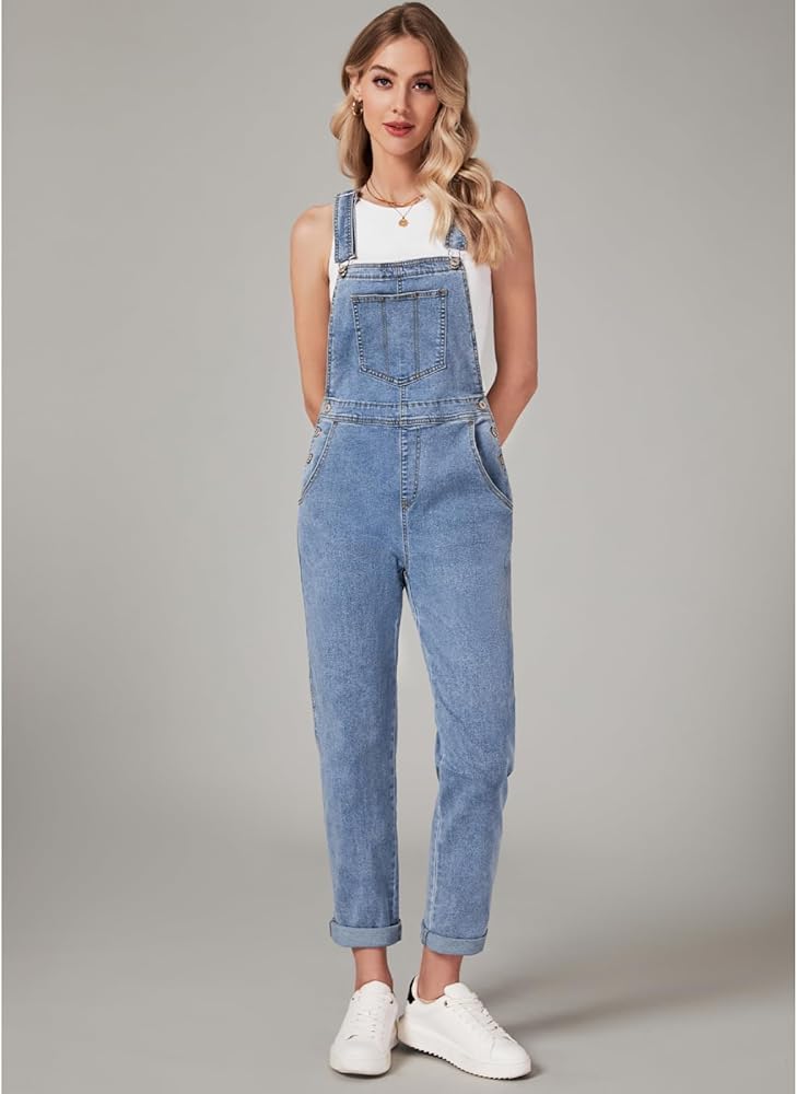 Amazon.com: Vetinee Women's Adjustable Straps Pockets Boyfriend