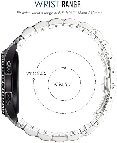 Miniatura 6 de Correa compatible con Samsung Galaxy Watch 66 ClassicGalaxy Watch 55 Pro  44 Classic  3 de 1.61 pulgadas  Active 2, correa de repuesto de metal de