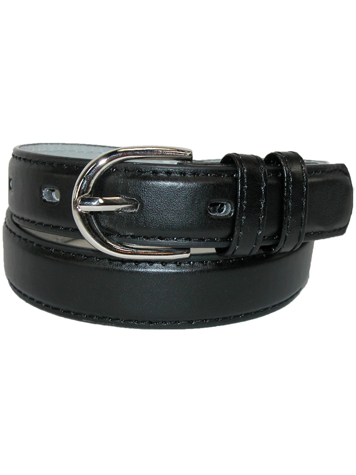 CTM Toddlers Basic 1 Inch Leather Belt, Small, Black