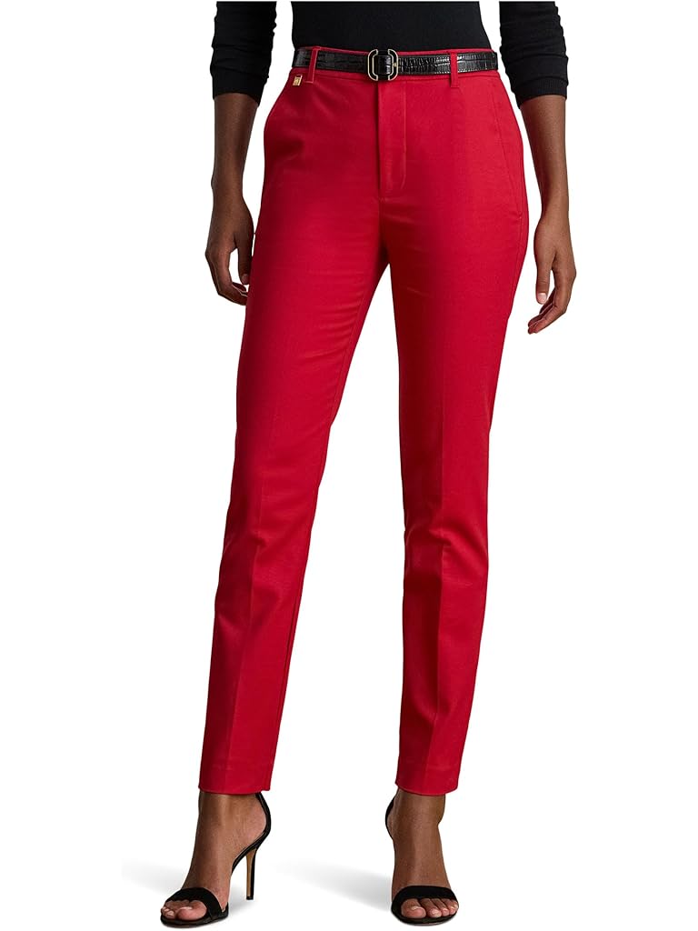 Red Lauren Ralph Lauren Petite Stretch-Cotton-Blend Pants