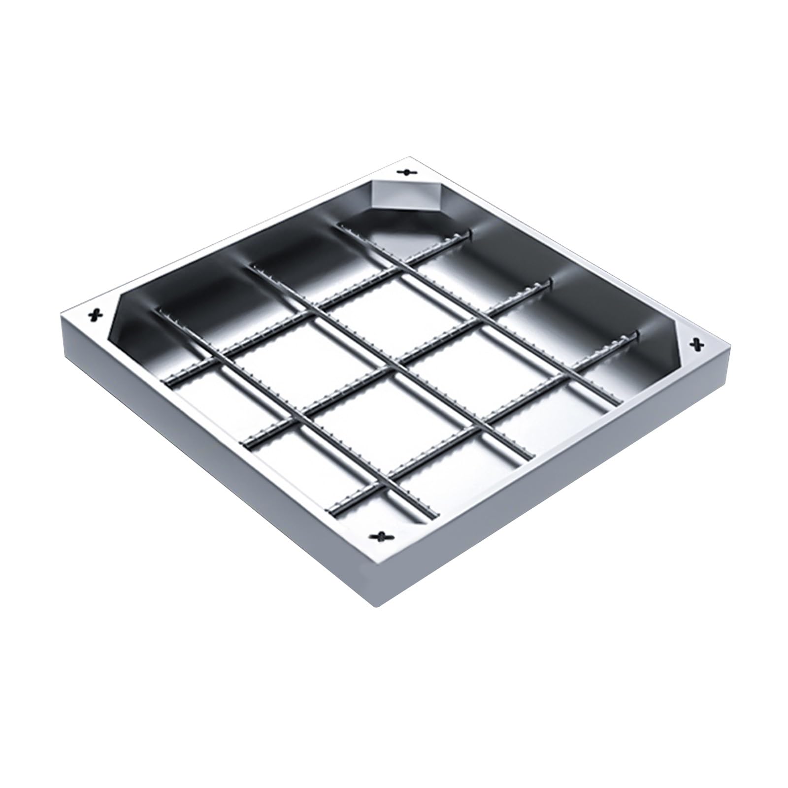 Gbrsxyip 304 Stainless Steel Square Manhole Cover & Frame Reinforced Septic Tank Lid Invisible Inspection Cover For Yard Driveway Pavement - 80X80x5cm (31.5"X31.5"X2")
