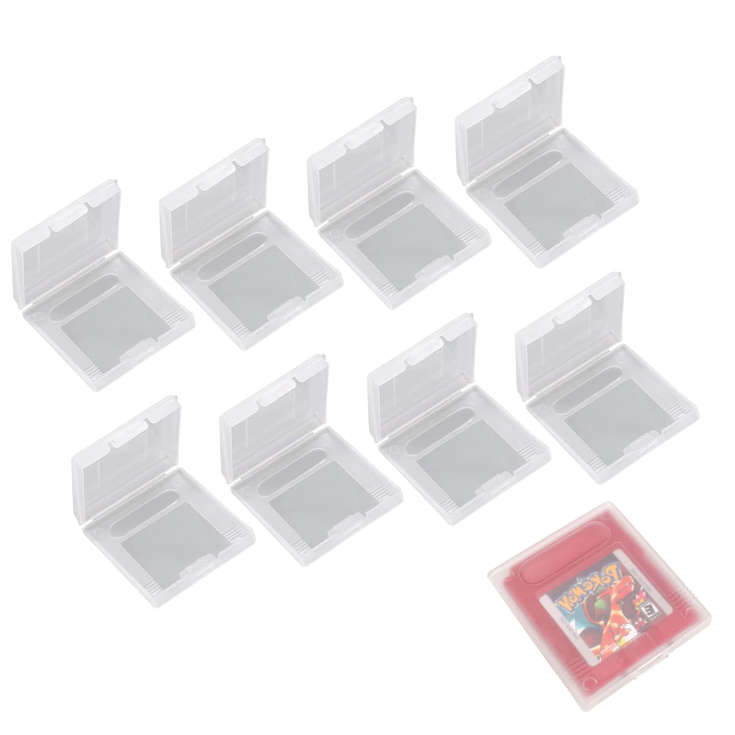 Pack of 8 Cases for Gameboy, Transparent Protective Cases, Protective Game Cartridge Case, Dust Protective Case, Game Cartridge Protective Case, Playing Card Box, for Gameboy Colour, Gameboy Pocket,