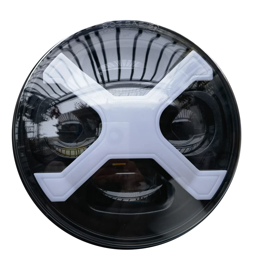 5.75 inch LED Headlight, NEW Version 5-3/4 Motorcycle Headlamp Round Projector with Driving Light