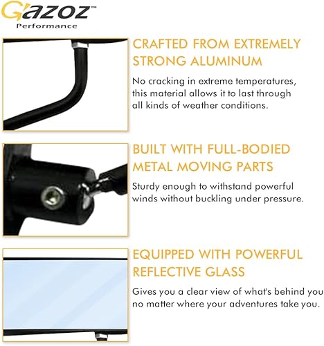 Miniatura 5 de Espejos retrovisores laterales negros estilo F1 para automóviles y bicicletas, ajuste universal, acabado brillante, 2 piezas.