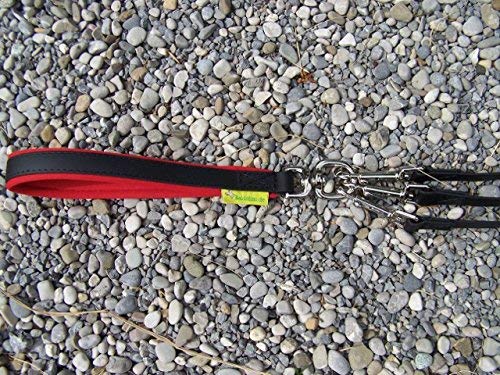 Original Drillingsleine Biothane Doppelleine für DREI Hunde, gepolsterte Handschlaufe, ab 15 kg