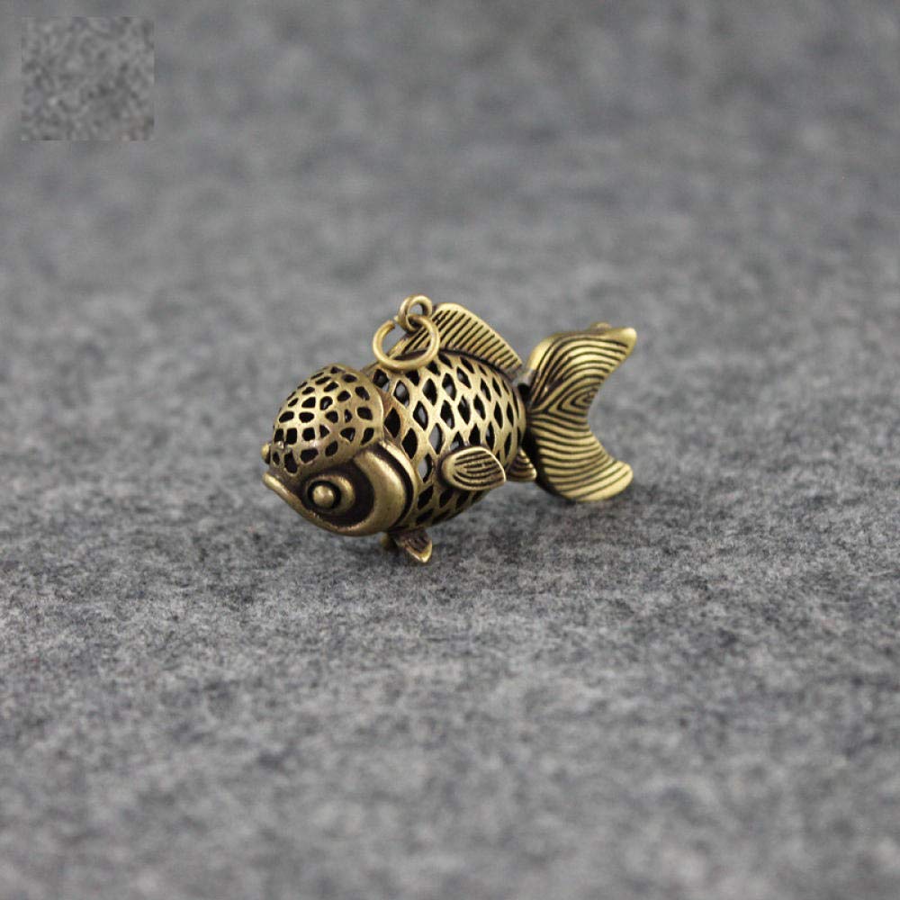Animali di tè Accessori per Decorazioni per la casa Statue Figurine Figurine a Rame Puro Pesci Rossi Piccoli Ornamenti Accessori in Ottone Cavo Cavo Mobile Ciondolo per Decorazioni da scrivania della