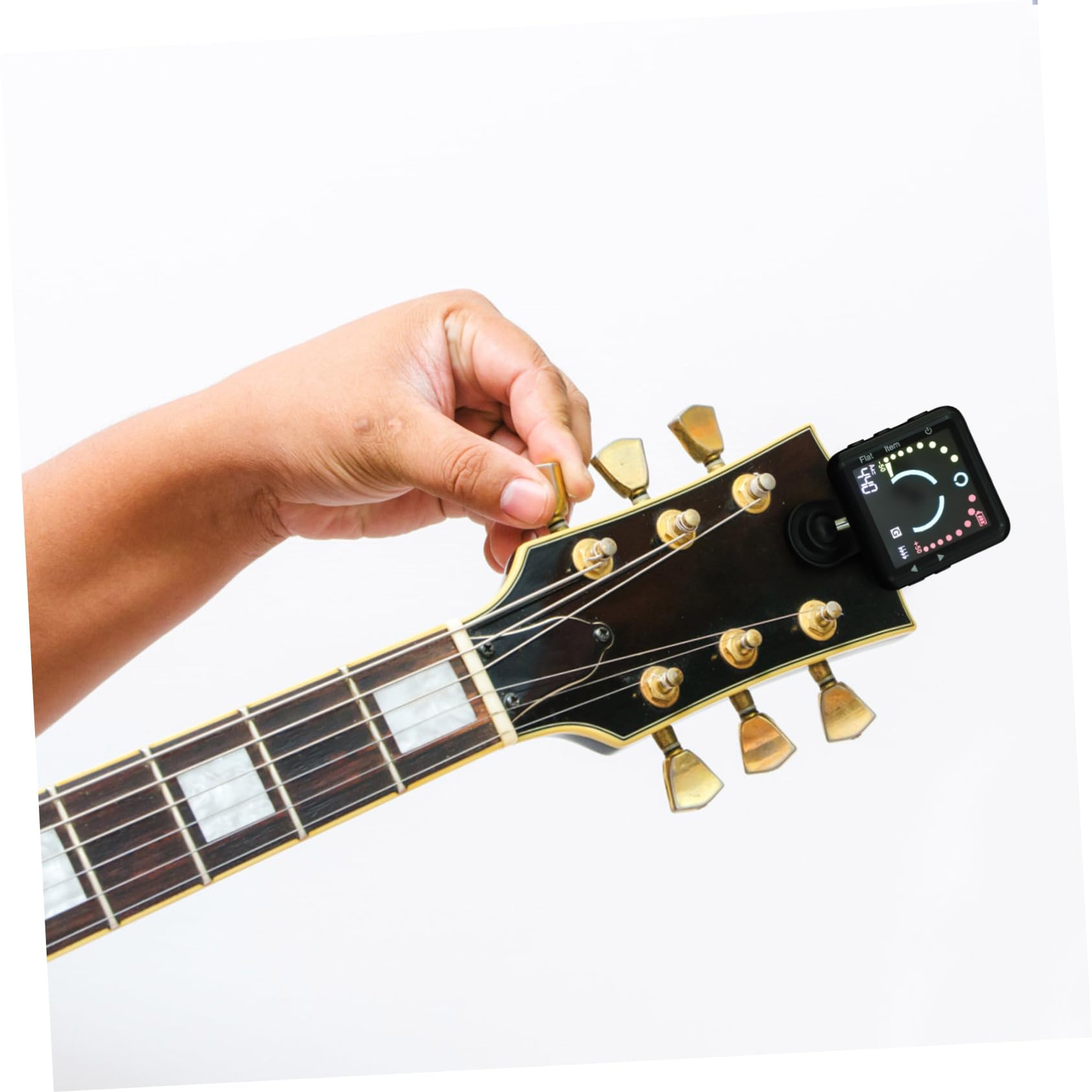 Afinador de Guitarra Clásica Recargable Clip Negro Abs | Sonido Claro y Estable, Diseño Ligero, Sintonizador de Clips para Banjo y Ukelele