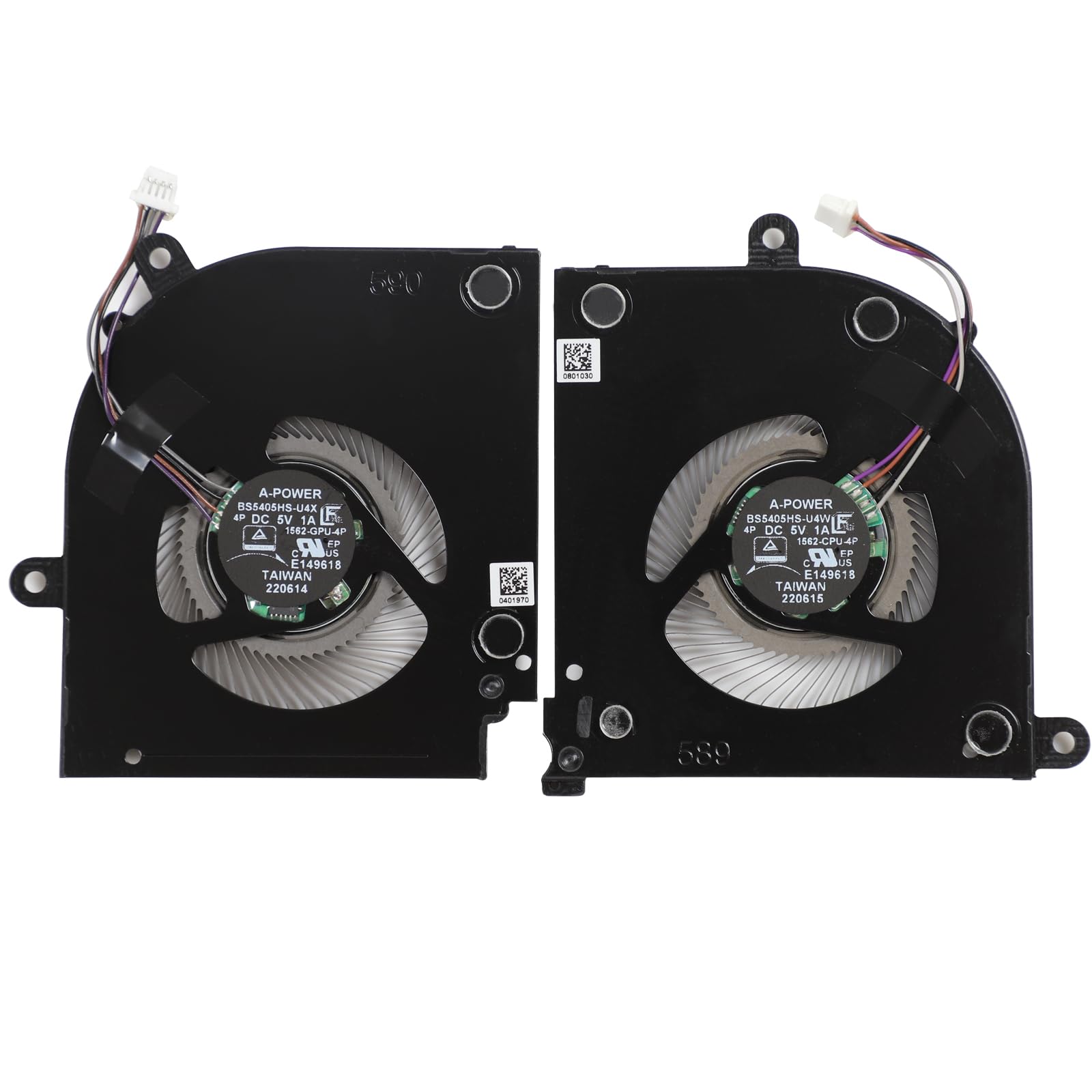 Replacement New CPU+GPU Cooling Fan for MSI Stealth 15M MS-1562 MS-1563 BS5405HS-U4X BS5405HS-U4W 15M A11UEK-009 A11UEK-280 15M-A11UEK 15M-A11UEKV 15M-A11SEK 15M-A11SDK DC5V 1A Fan-image-2