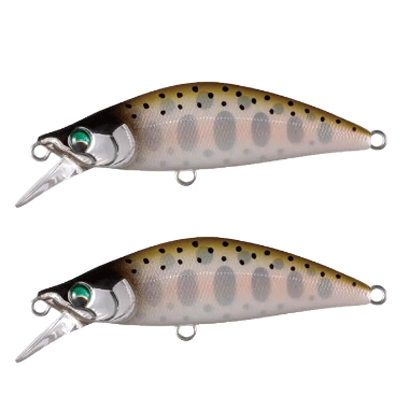 IvyLoutish Fishing Lure Bait 2 Pcs Mini Sinking Minnow Wobblers Fishing Bait 5cm 5.2g Trout Artificial Plastic Hard Bait Crankbait Bass Fishing Tackle Fishing Tackle