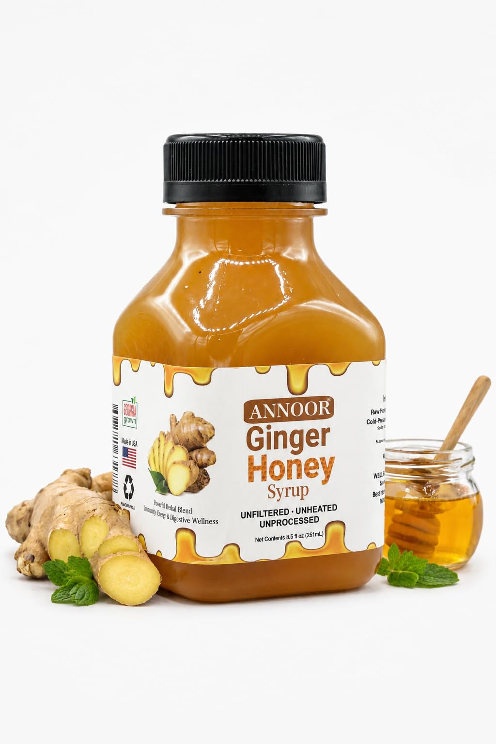Amazon.com: Annoor Honey Ginger Syrup 8.5 Fl Oz | NFC | Raw