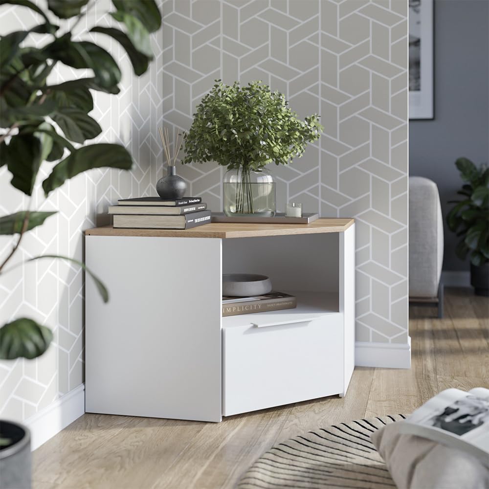 Vicco Mobile tv Wido, Bianco, 68 x 50 cm, adatto come supporto TV con ripiani aperti