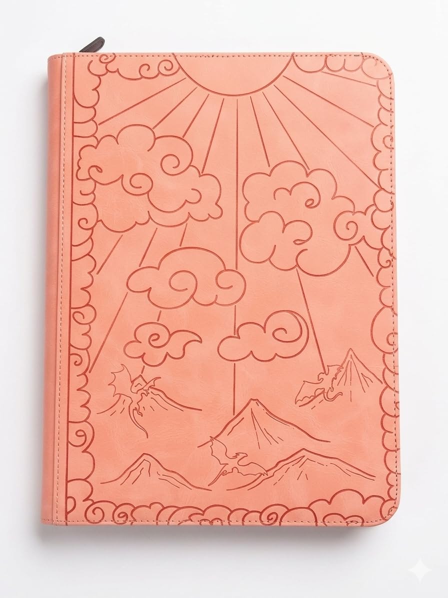 Twin Traders 9 Pocket Card Binder with Zipper – Holds 360 Cards, Side Loading Trading Card Binder for TCG & Football, Premium Card Collection (Pink) "Dragons Descend" Design