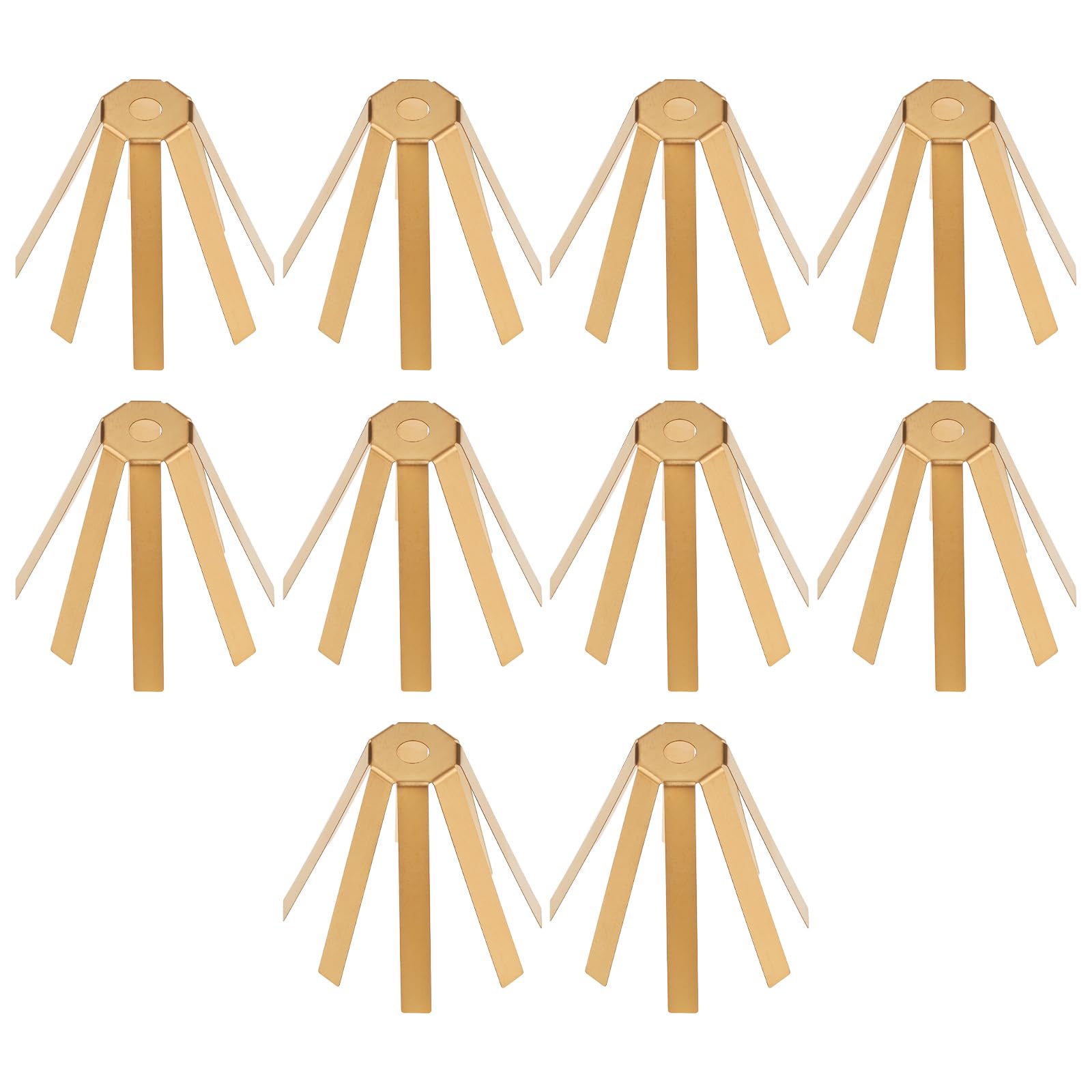 Create idea 10Pcs Brass Adaptor Shims 8-Prong Fits 0.355 Inch Taper Shafts into 0.370 Inch Hosels for Iron Golf Clubs