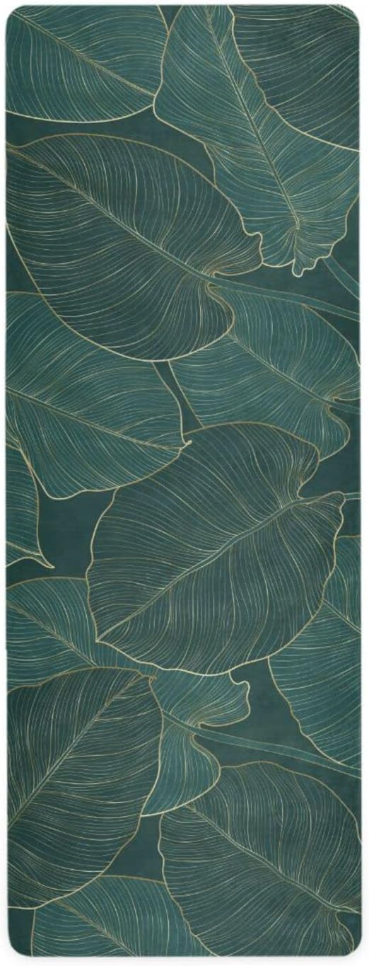 Vintage Mandalas Leaves Yoga Mat Non Slip Thick Kids Banana Palm Eco Friendly Rubber Workout Foldable Yoga Mat Women Exercise A003