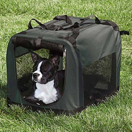 Guardian Gear Soft Sided Charcoal Collapsible Crates for Dogs Mesh Window Panels(X-Small 24"x16"x16")