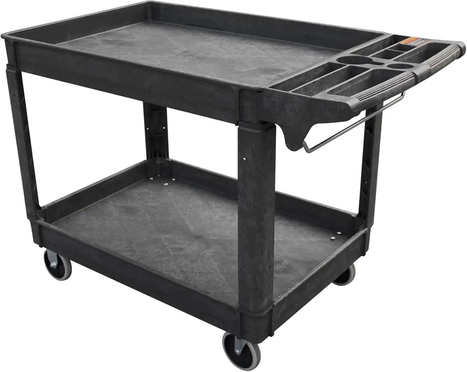 アウトドア用キャリーカート サービスカート、2棚500ポンド高耐久プラスチック製ローリングユーティリティカート、360&deg;回転ホイール