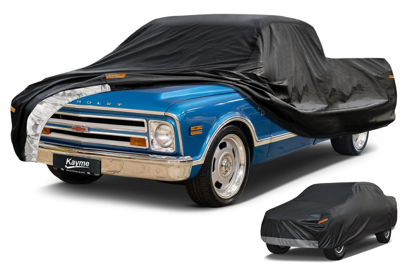 Kayme Truck Cover Waterproof All Weather, Universal Fit Most Regular Cab Short Bed Chevy C10 S10 Ford F100 etc. Heavy Duty Outdoor Pickup Cover Sun Uv Rain Protection.(Length Up to 206 inch) - truck bed and tailgate accessories | Mubboo