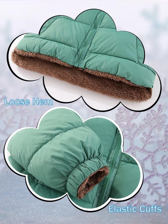 Toddler Winter Puffer Coat Fleece Padded Jackets Hooded Bear Ears Outwear Clothing for Kids Boys Girls 1-6 Years - Image 5