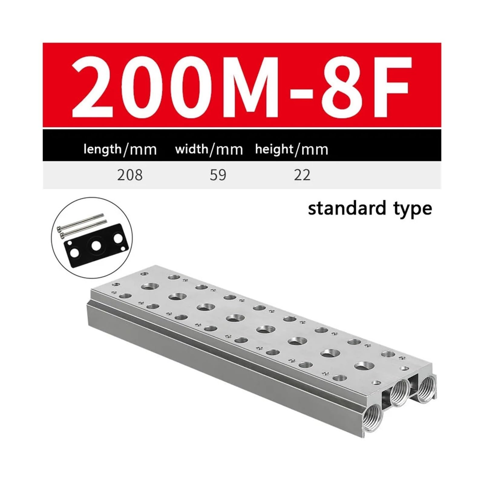 1 szt. Pneumatyczne zawory elektromagnetyczne 4V210-08 4V210 4V220 200M seria dwie płyty wylotowe powietrze (200M-8F)