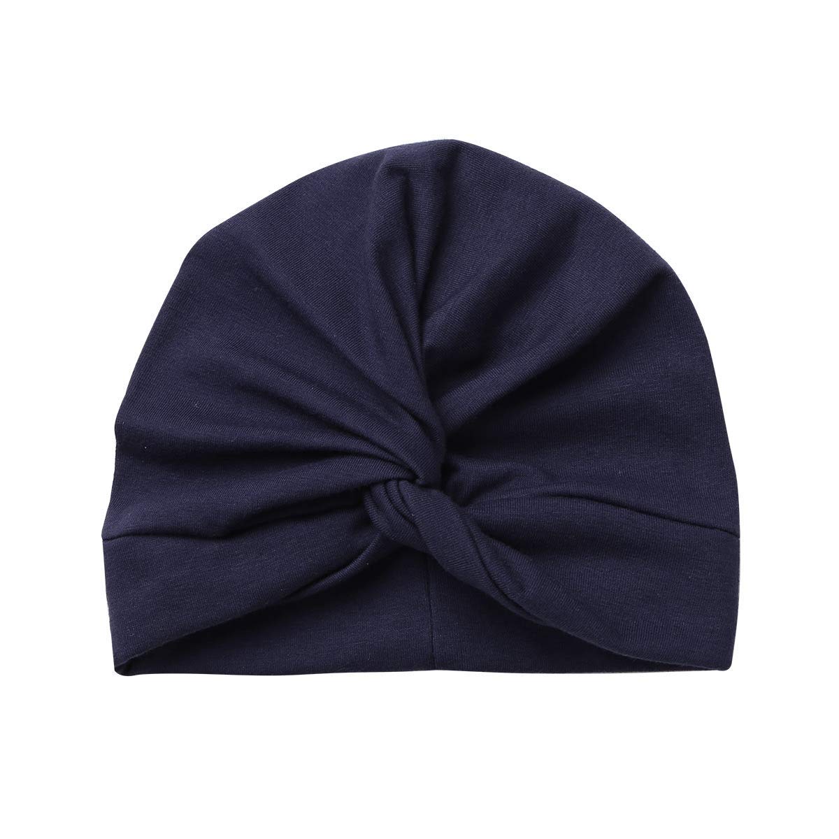 Säuglingsbaby Beanie Knoten Donut Hut Neugeborene Jungen Mädchen Baumwolle Weiche Turban Bogen Kaninchenohren Mütze Krankenhaus Kopf Wrap (Color : F Knotted, Size : One Size)