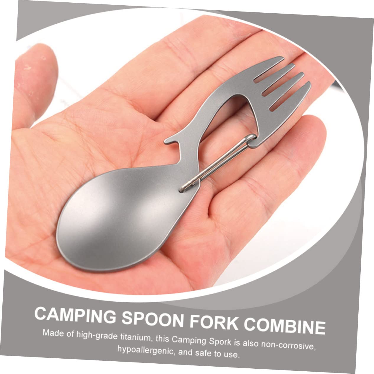 ibasenice 5 Pièces Vaisselle multifonctionnelle en titane à fourchette de camp pliant cuillère petit Ustensiles Camping Multi Tool Table Vide accessoires de camping