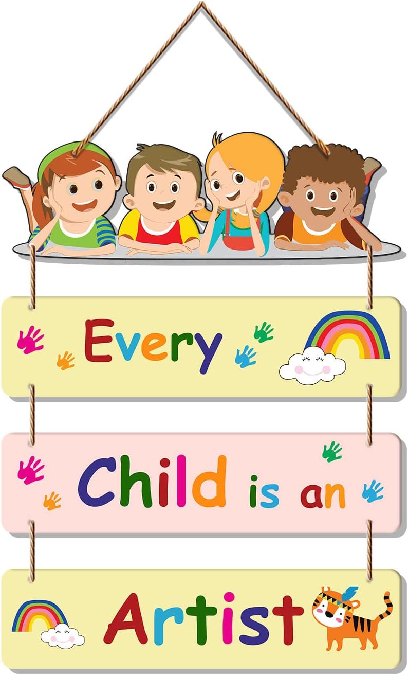 Artvibes Positive Quote Decorative Wall Art Wooden Wall Hanger for Kids Room