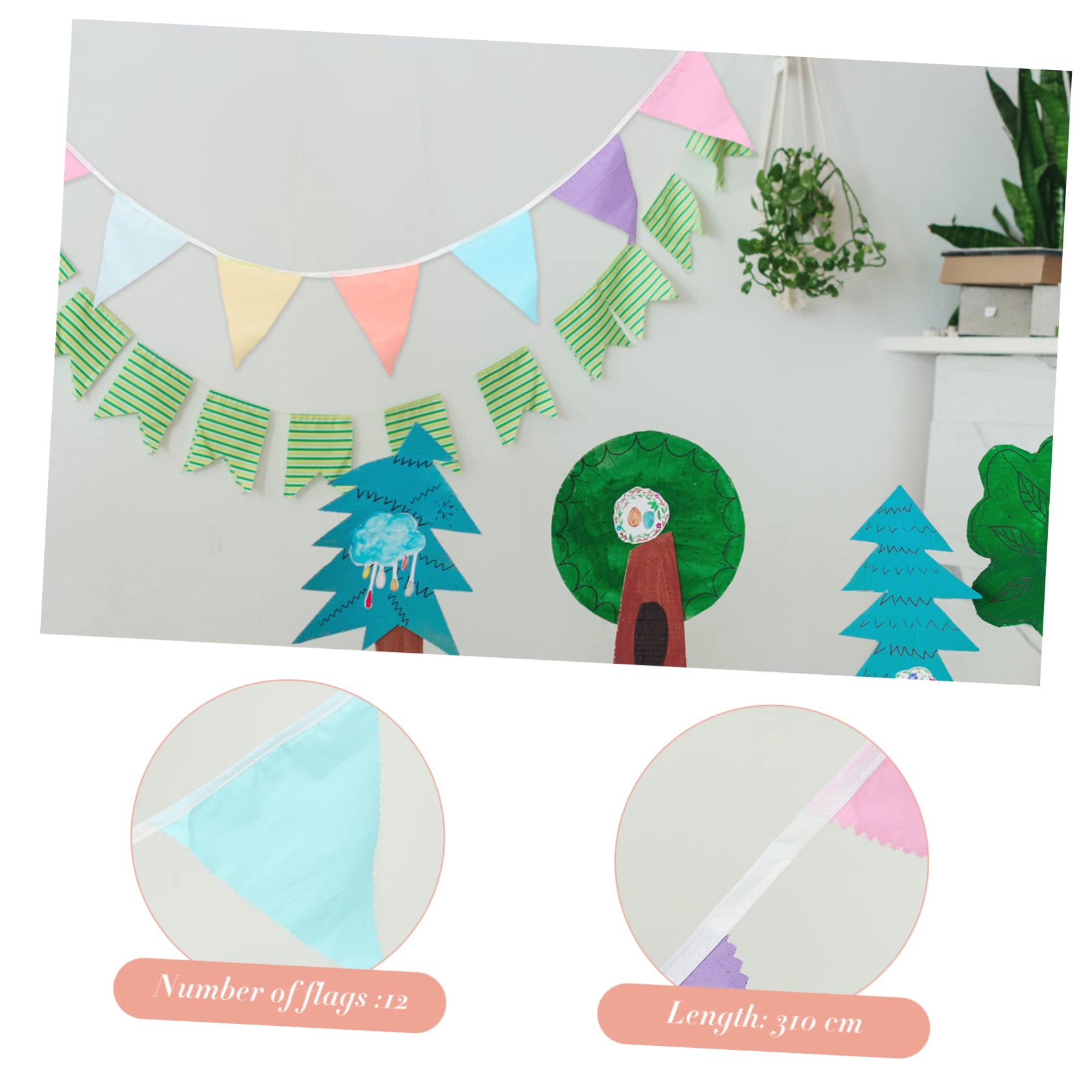 MAGICLULU 5 Pz bandiera a triangolo ondulato ciondoli da giardino stendardo di nozze banner funlicht decorazioni per bomboniere arredamento ornamento da parete Ciondolo con bandiera cotone