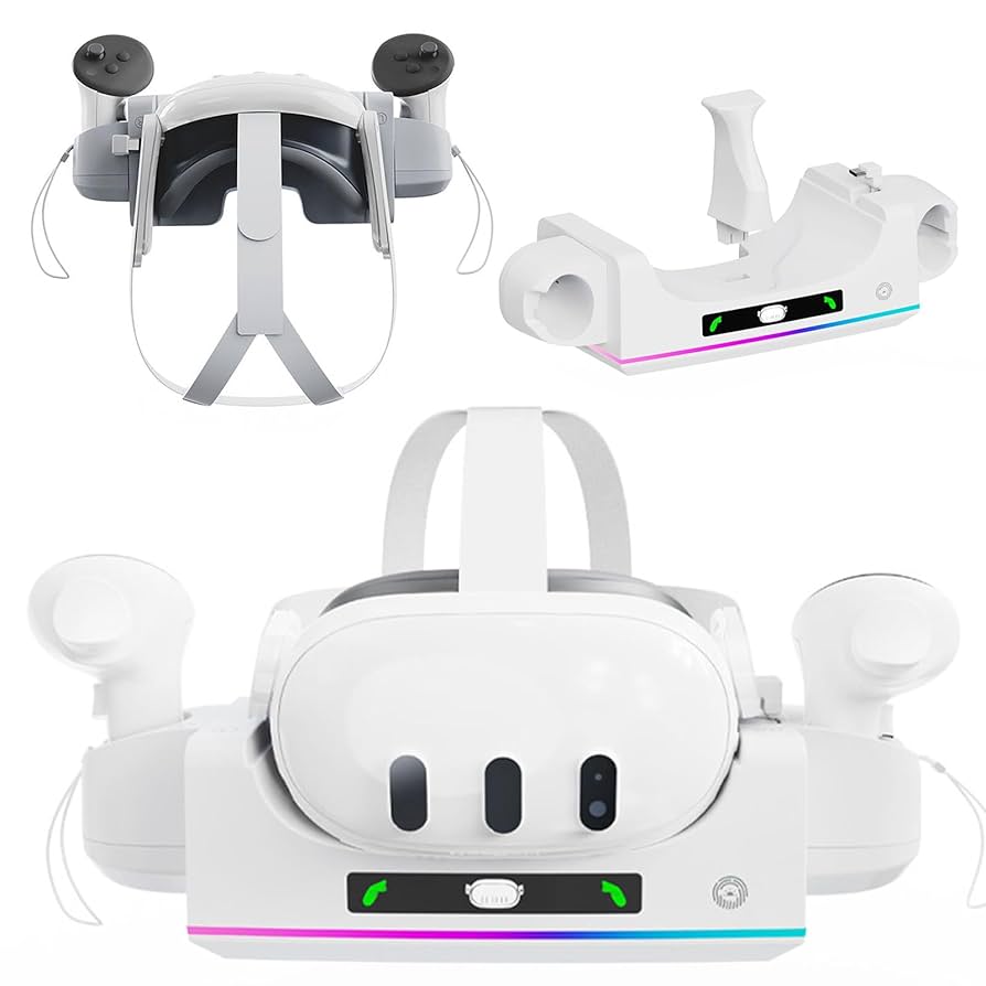 HUAYUWA Charging Dock Station Compatible with Quest 3/Quest