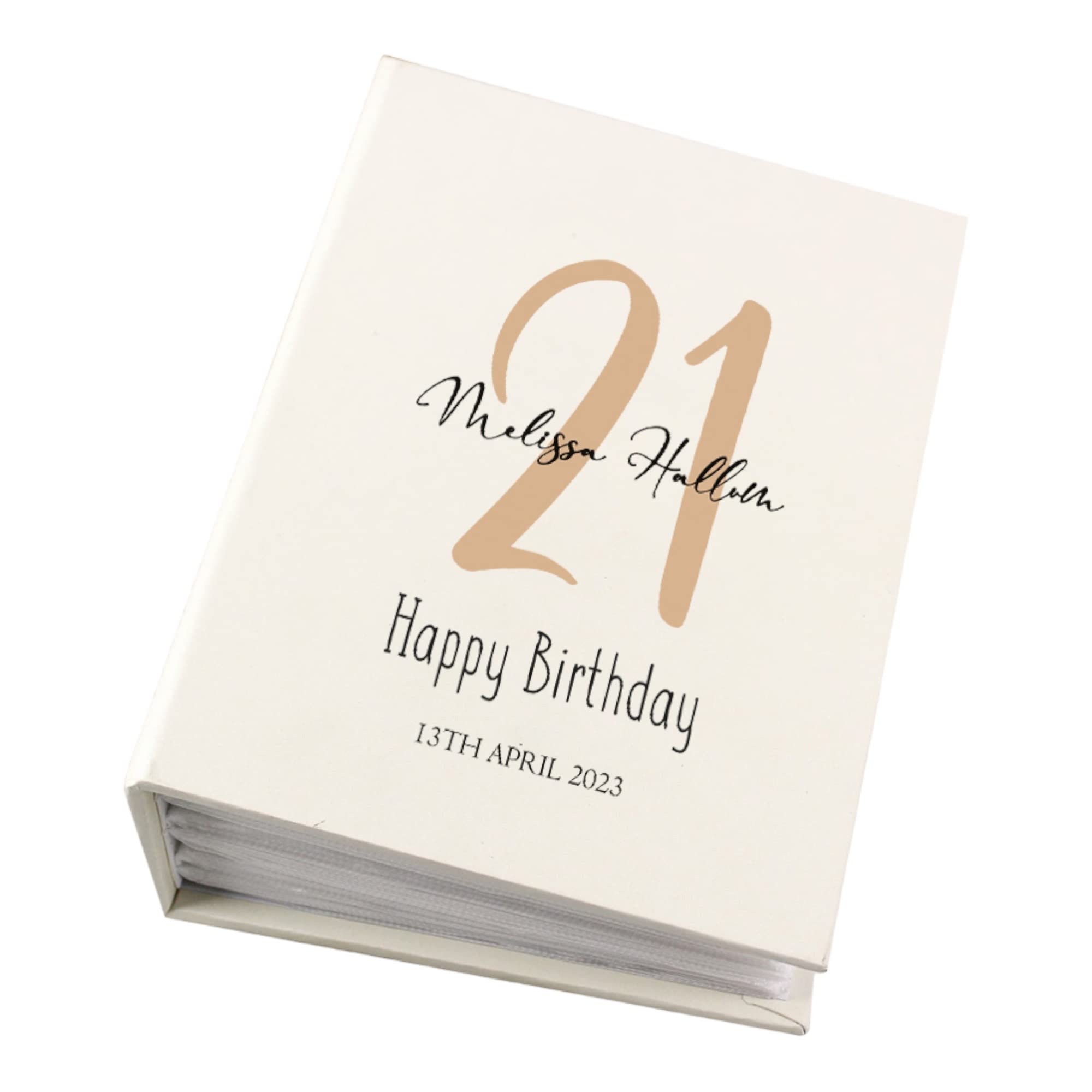 Personalised Any Age Birthday Photo Album With Sleeves 100 x 6x4 Capacity 13th, 16th, 18th, 21st, 30th, 40th, 50th, 60th, 70th, 80th