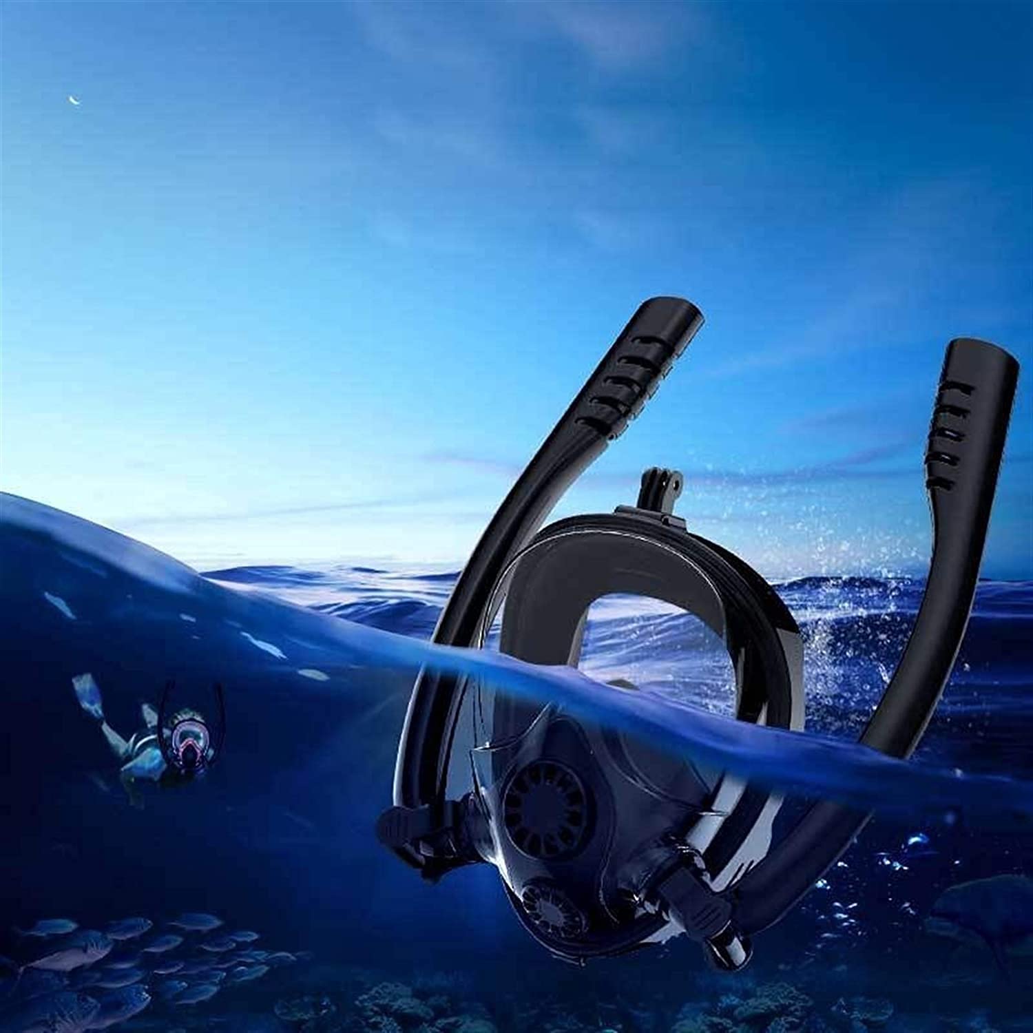 Maschera da snorkeling integrale, maschere da sub, maschera da snorkeling, maschera subacquea, antiappannamento, maschera da snorkeling integrale per donne, uomini e bambini, attrezzatura da nuoto e