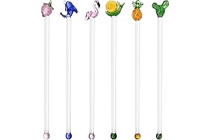Glass Stir Sticks: 6-Piece Reusable Swizzle Stirs for Cocktails, Coffee, Juice, and Milk