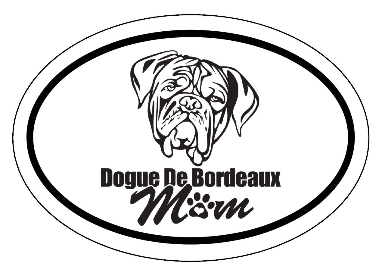 Pegatina para parachoques de Dogue de Burdeos, calcomanía ovalada y resistente para vehículos 3