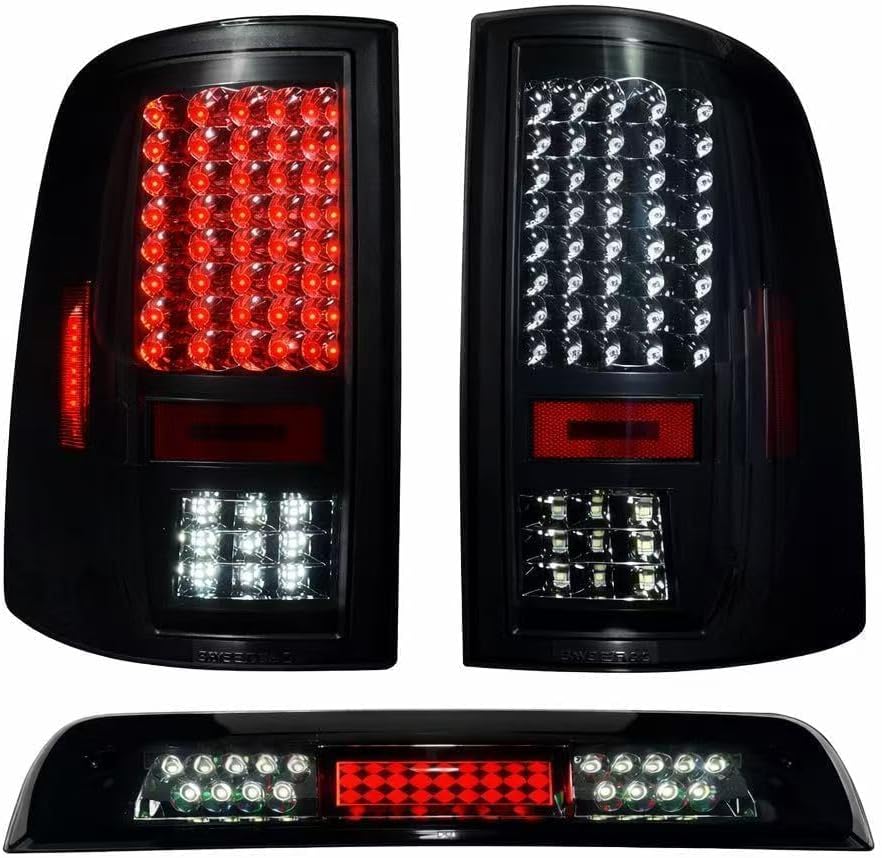 All-in-One LED Tail Light + 3rd Third Brake Cargo Lamp for Dodge Ram 1500 2009-2018, for Dodge Ram 2500 & 3500 2010-2018，Only fit Factory Halogen Model NOT fit LED version